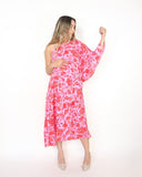 Vestido de maternidad Ilya rosa flores rojas