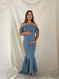 Vestido de maternidad Renata, azul polvo