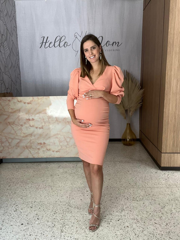 Vestido de maternidad Yuridia salmón
