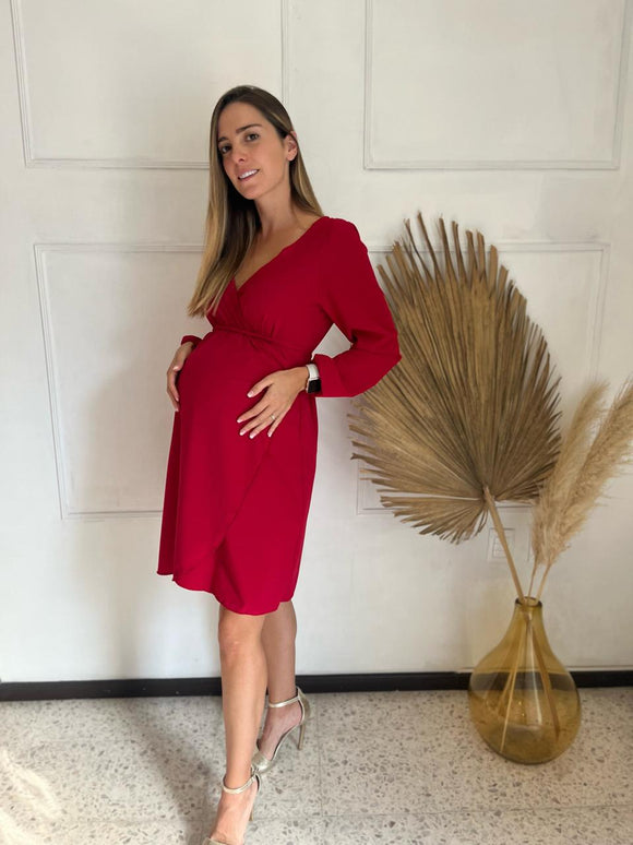 Vestido maternidad Natalia rojo