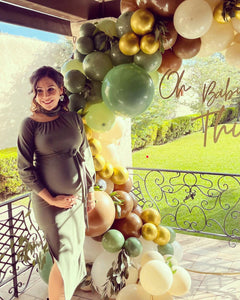 Vestido maternidad Paola, verde algodón