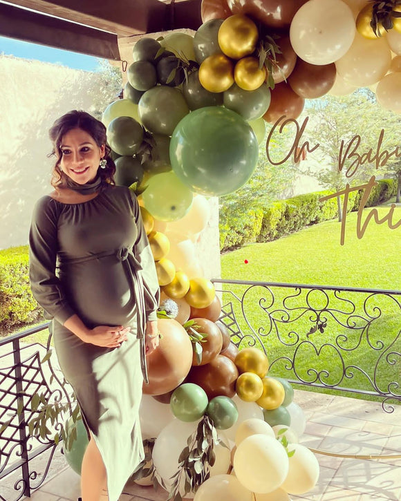 Vestido maternidad Paola, verde algodón