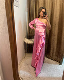 Vestido de maternidad Nancy rosa brilloso