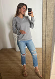 Blusa de lactancia Daniela, gris textura