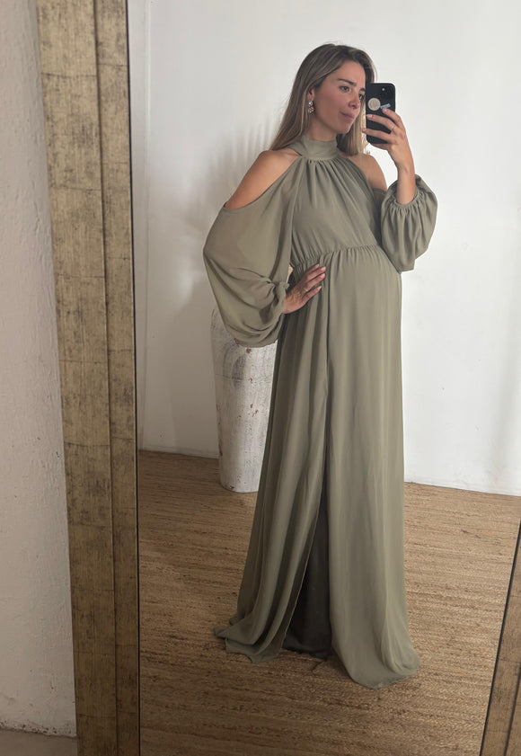 Vestido de maternidad Karen, verde olivo CH