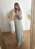 Vestido de maternidad Emilia, verde olivo satinado CH