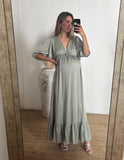 Vestido de maternidad Emilia, verde olivo satinado CH