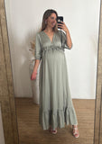 Vestido de maternidad Emilia, verde olivo satinado CH