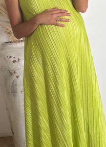 Tela verde limón corrugado