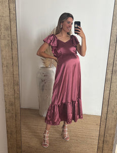 Vestido de Maternidad, Cristina rosa quemado satin CH