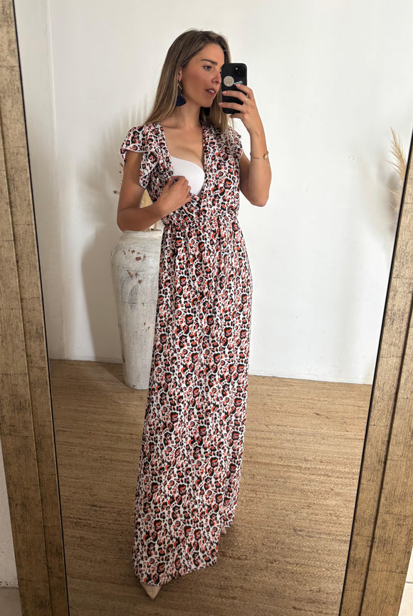 Vestido lactancia Leticia, leopardo rosa