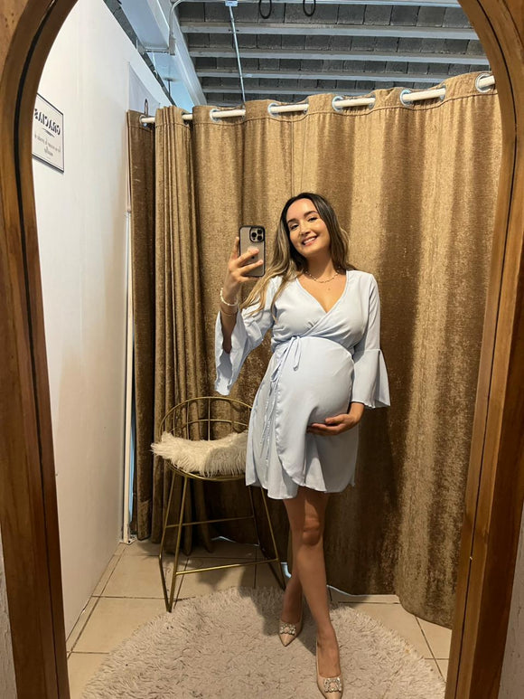 Vestido maternidad Natalia azul claro