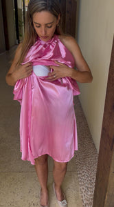 Vestido de maternidad y lactancia Ariel, rosa brilloso