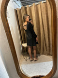 Vestido de maternidad, Irma negro vinipiel/terciopelo CH