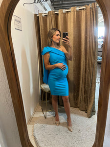 Vestido de maternidad Roberta, azul intenso brilloso CH