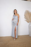 Vestido de maternidad Nubia, azul brillos