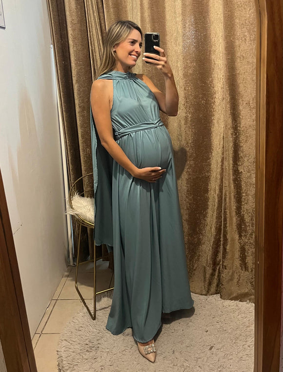 Vestido de maternidad Matilde, azul polvo