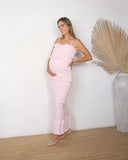 Vestido de maternidad, Brunette largo rosa bebé