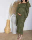 Vestido de maternidad verde encaje, verde olivo CH