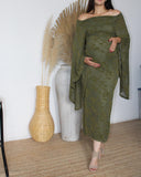 Vestido de maternidad verde encaje, verde olivo CH