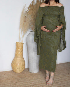 Vestido de maternidad verde encaje, verde olivo CH