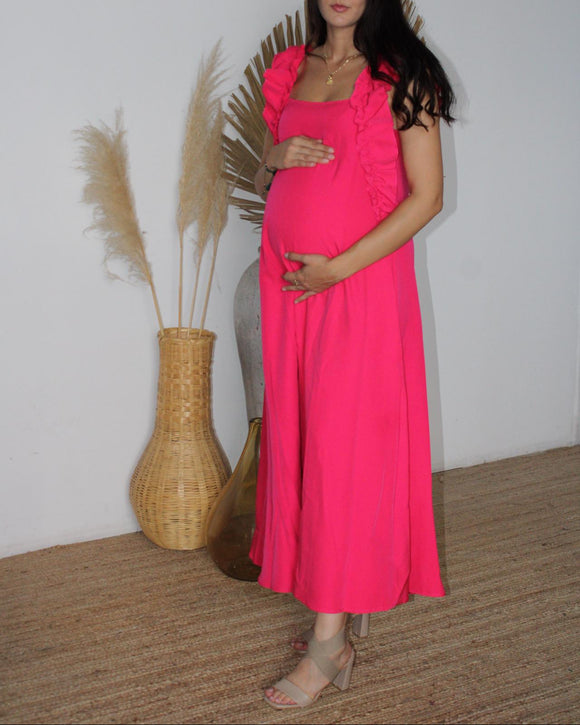 Vestido de maternidad, Rossenda rosa neón CH