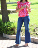 Blusa de lactancia, Andy rosa flores rojas
