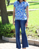 Blusa de lactancia Ruth, azul tallos