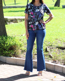 Blusa lactancia esme negra flores blancas