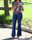 Blusa de lactancia, Ruth negra flores colores M