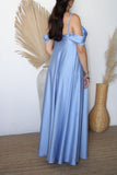 Vestido de maternidad, Bianca azul cielo brilloso