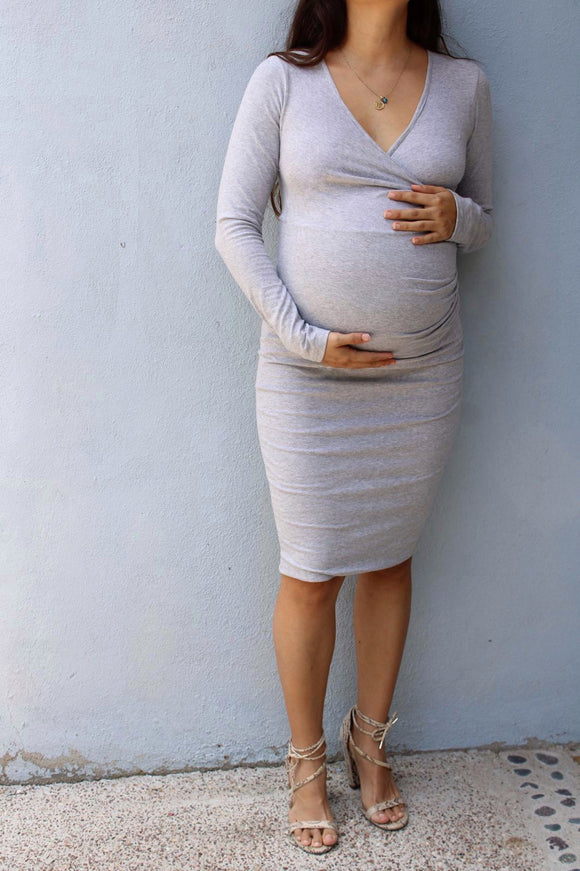 Vestido de maternidad Cassandra gris algodón