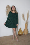 Vestido maternidad y lactancia Romina verde caliente