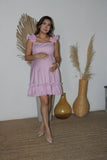 Vestido de maternidad Aurora, rosa rayitas