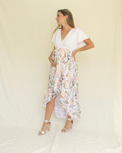 Vestido de Maternidad, Love Carlota blanco con otoño