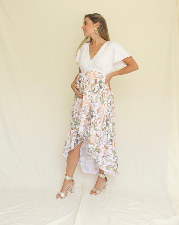Vestido de Maternidad, Love Carlota blanco con otoño