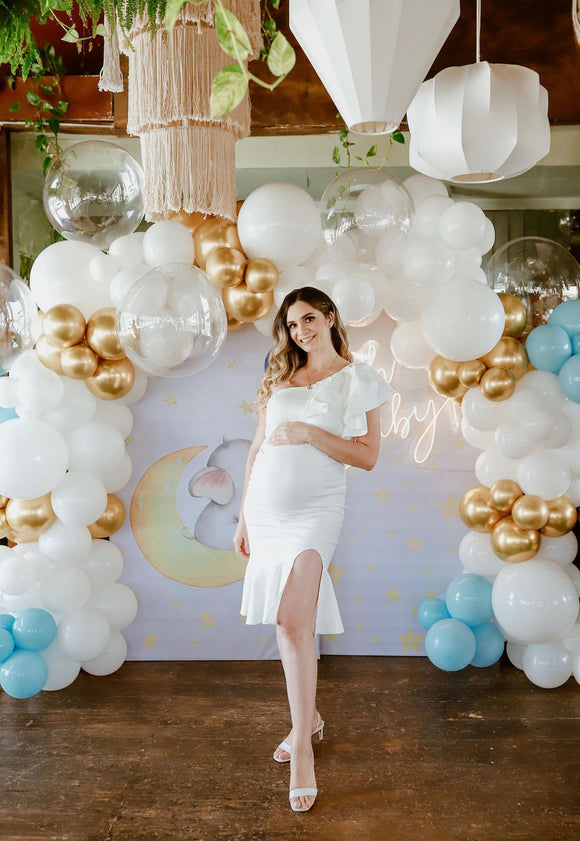 GDL/ Vestido de maternidad, Aurelia ivory Ponti roma M, G y XG