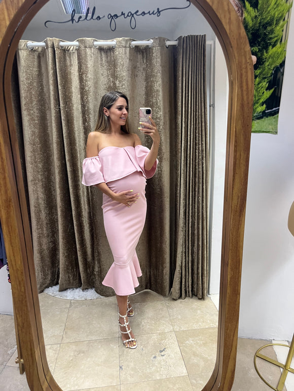 Vestido de maternidad, Loredana rosa claro neopreno