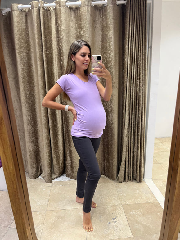 Blusa de maternidad algodón lila