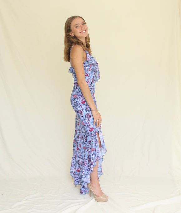 Vestido Selene, azul florecitas