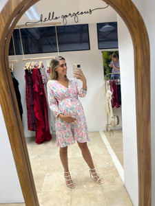 Vestido de maternidad florecitas rayón  LM