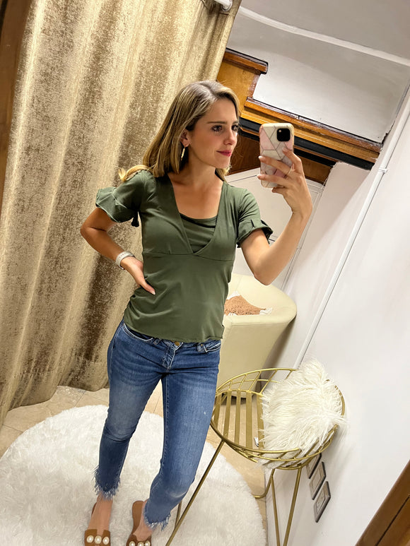 Blusa de Lactancia, Hilda Verde algodón