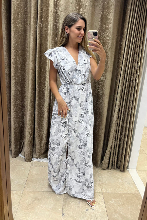 Vestido lactancia Leticia, negro con blanco