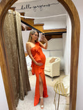 Vestido de maternidad, Britany naranja sin mangas