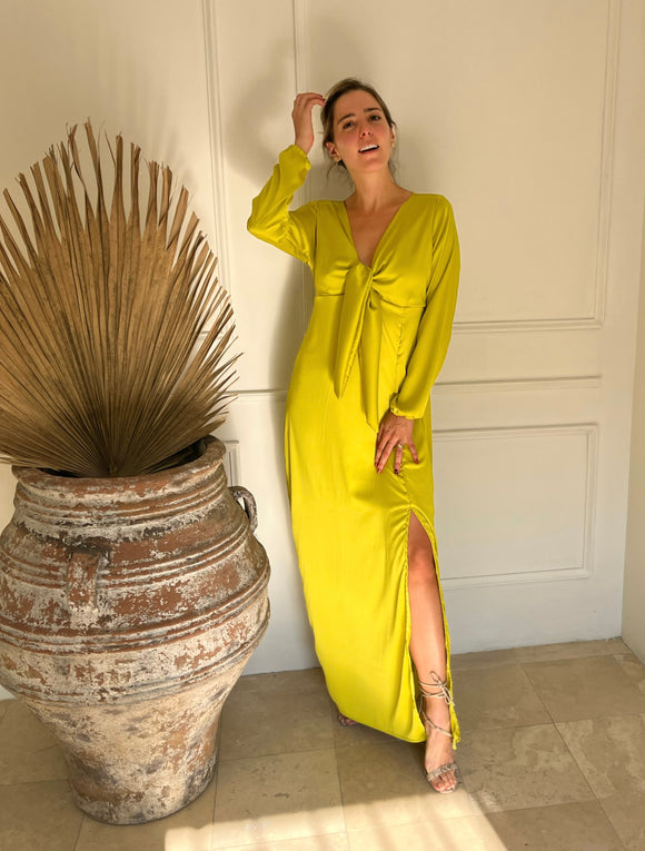 Vestido Brescia , verde limón