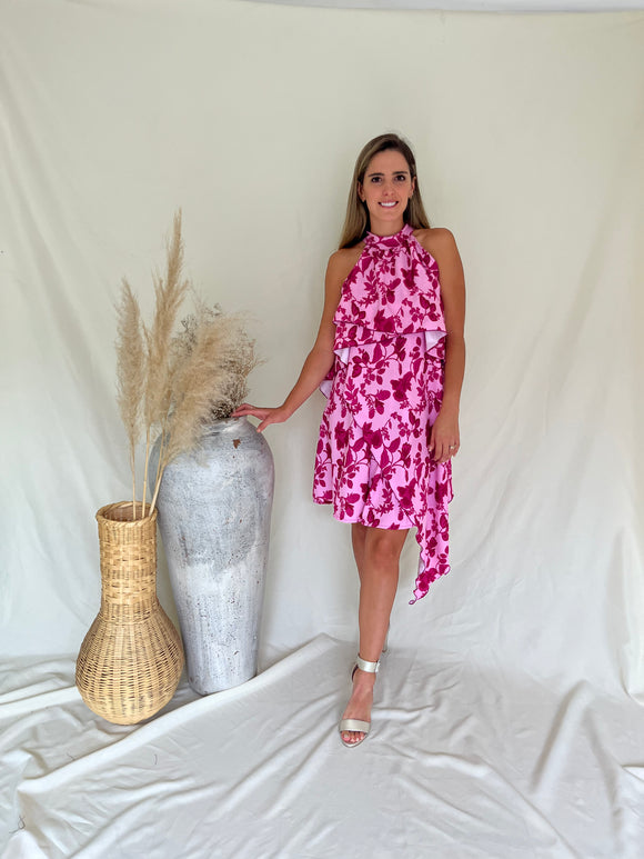 Vestido Ariel , rosa flores