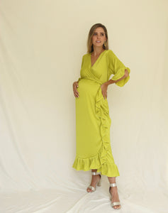 Vestido de maternidad Ursula verde limon