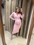 Vestido de maternidad y lactancia, Aitana rosa rayitas