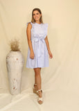 Vestido de maternidad y lactancia Ilse, azul rayitas