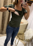 Blusa de Lactancia, Hilda Verde algodón